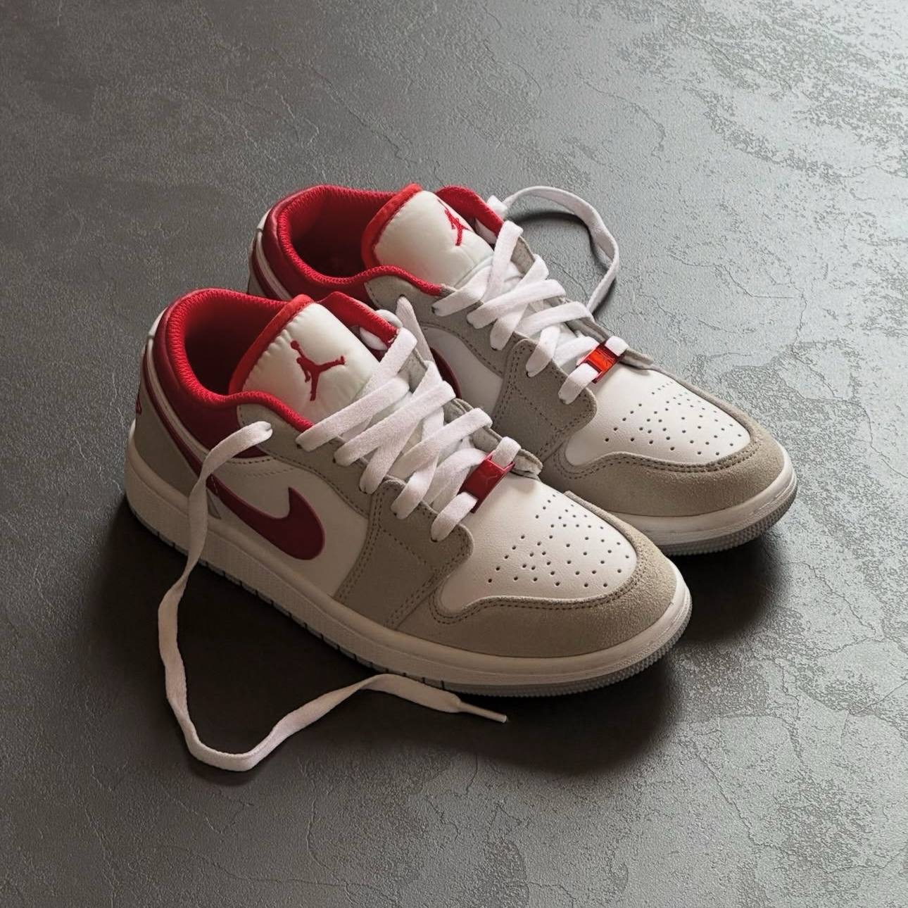 ایر جردن وان اسموک گری رد Nike Air Jordan 1 Low Light Smoke Grey Gym Red