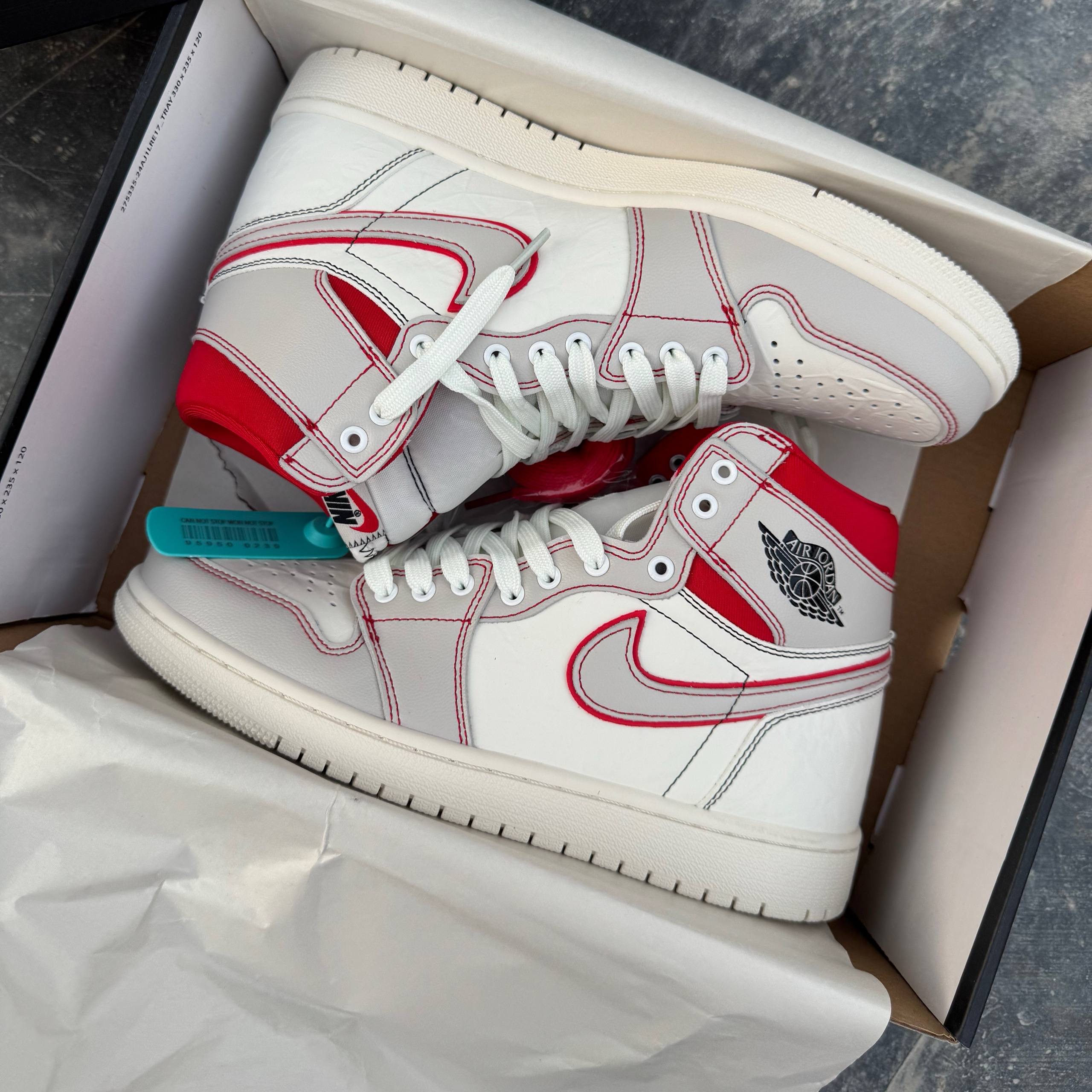 نایک ایر جردن وان رد فانتوم Nike Air Jordan 1 Retro High OG Phantom Gym Red